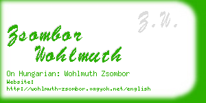 zsombor wohlmuth business card